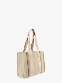 Chloé Women's Woody Linen Shoulder Bag Beige