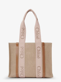 Chloé Women's Woody Linen Shoulder Bag Beige
