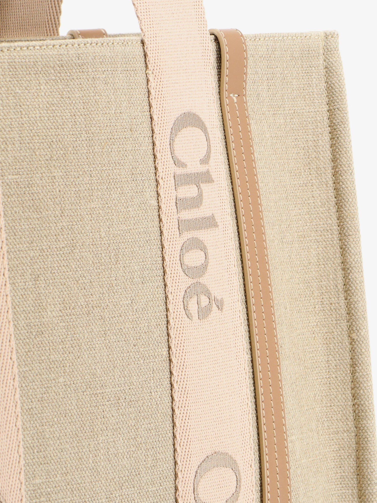 Chloé Women's Woody Linen Shoulder Bag Beige
