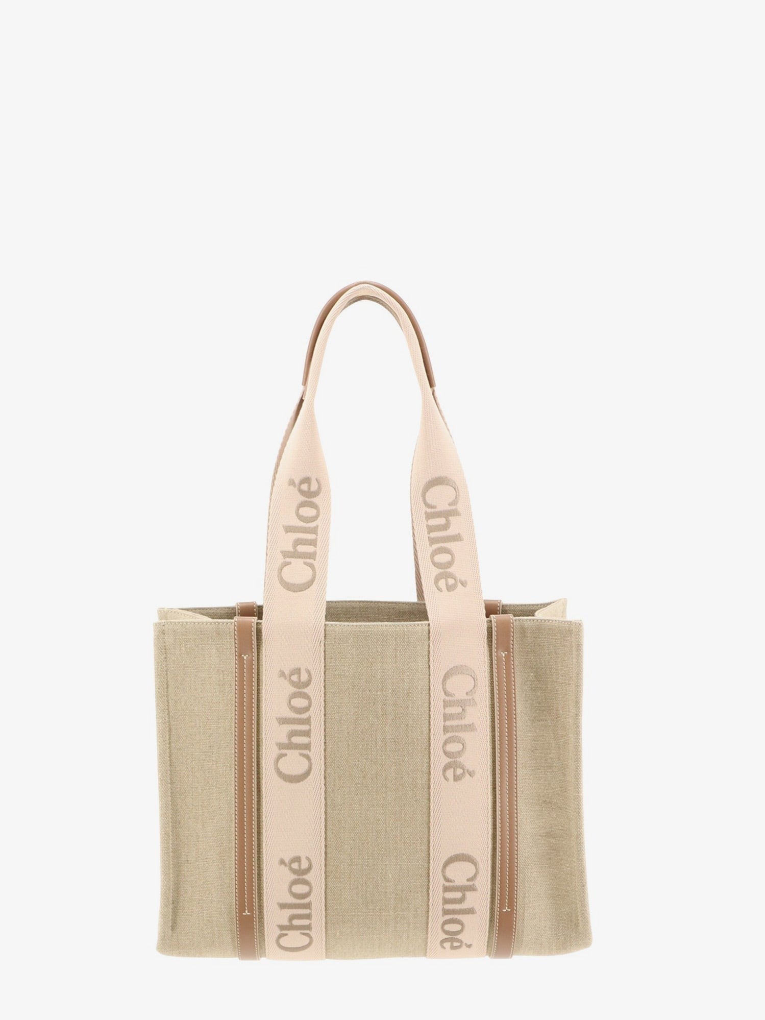 Chloé Women's Woody Linen Shoulder Bag Beige