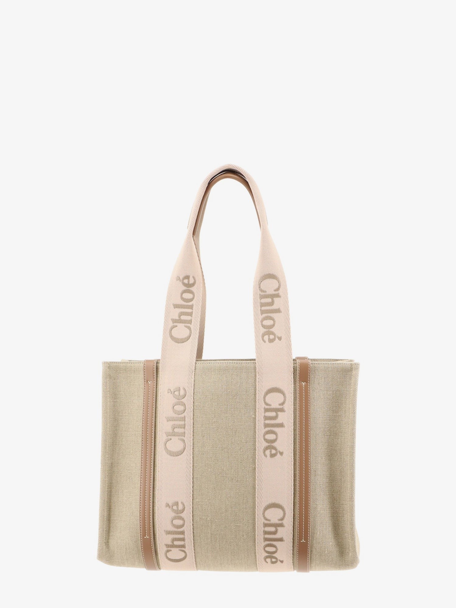 Chloé Women's Woody Linen Shoulder Bag Beige