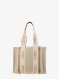 Chloé Women's Woody Linen Shoulder Bag Beige