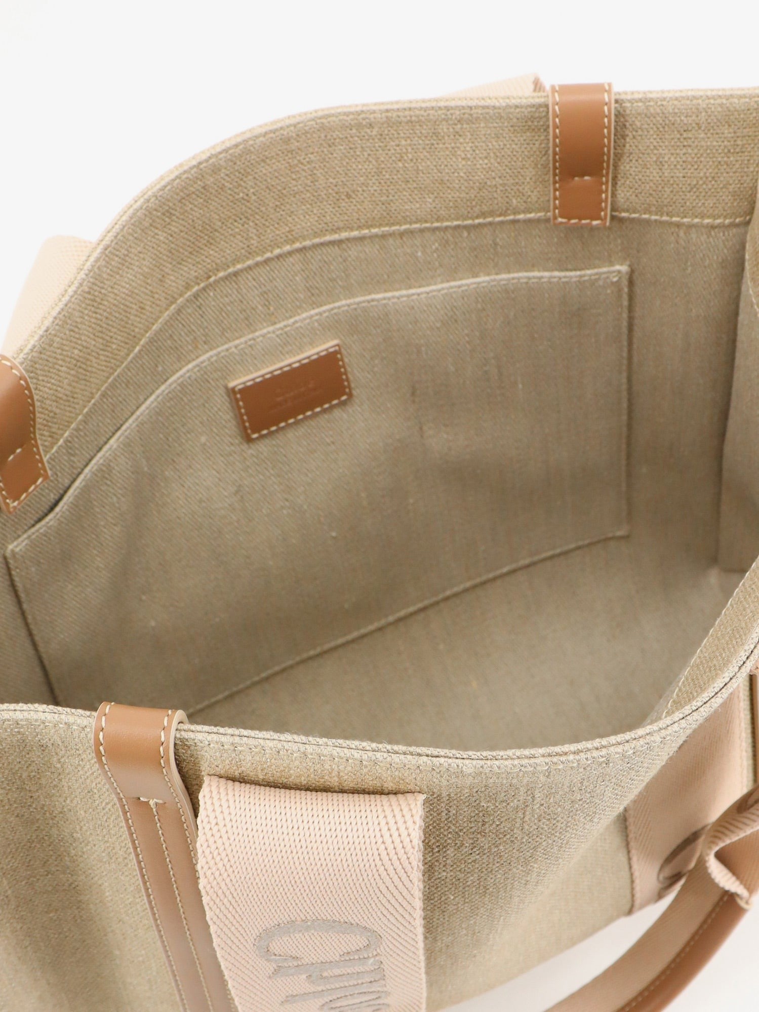 Chloé Women's Woody Linen Shoulder Bag Beige
