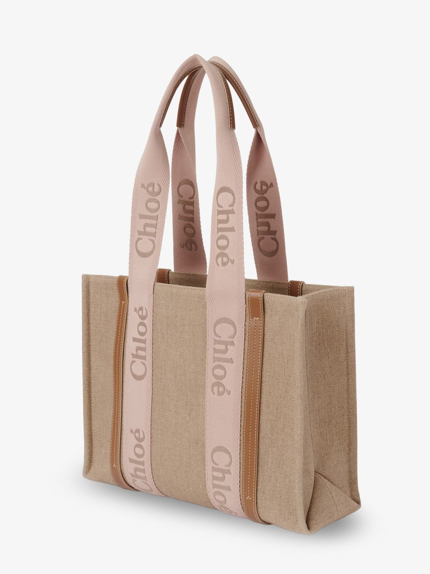 Chloé Women's Woody Linen Shoulder Bag Beige