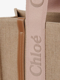 Chloé Women's Woody Linen Shoulder Bag Beige