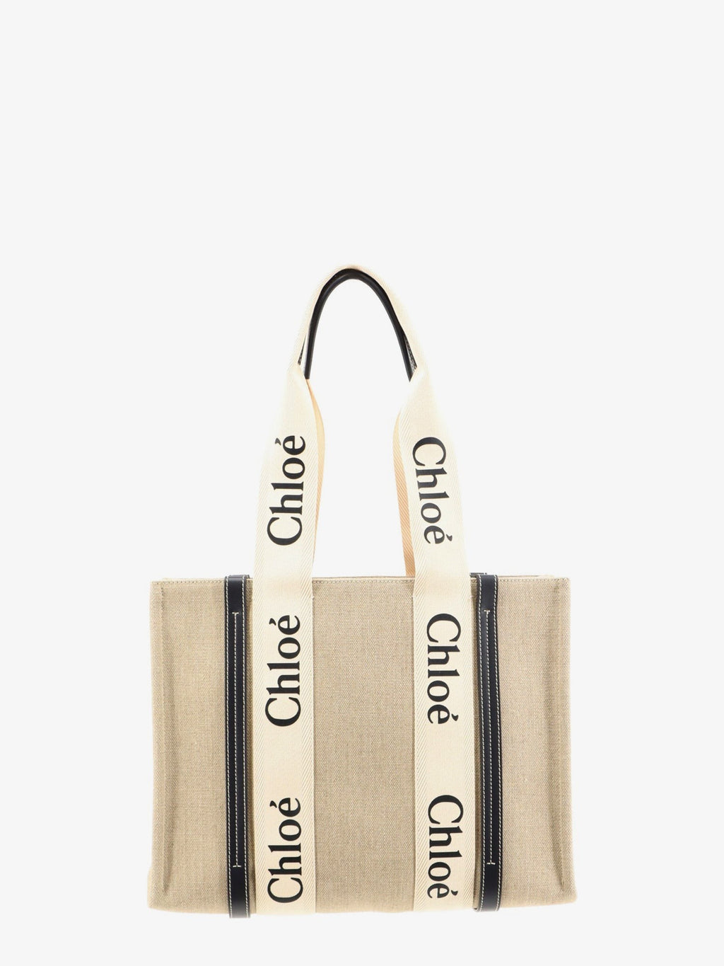 Chloé Women's Woody Linen Shoulder Bag White