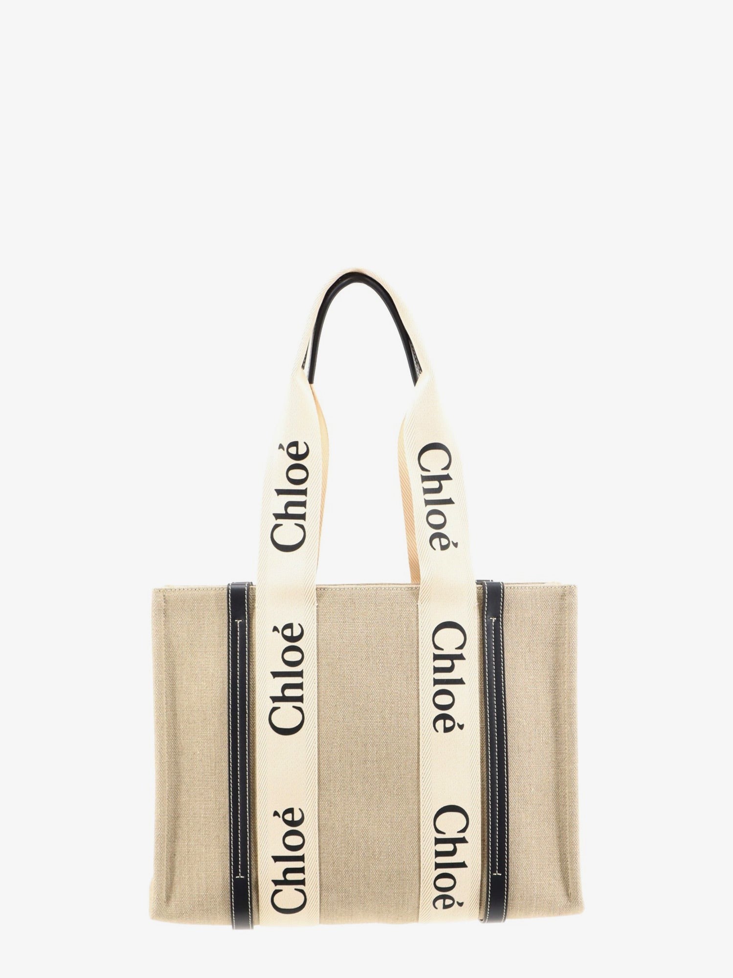 Chloé Women's Woody Linen Shoulder Bag White