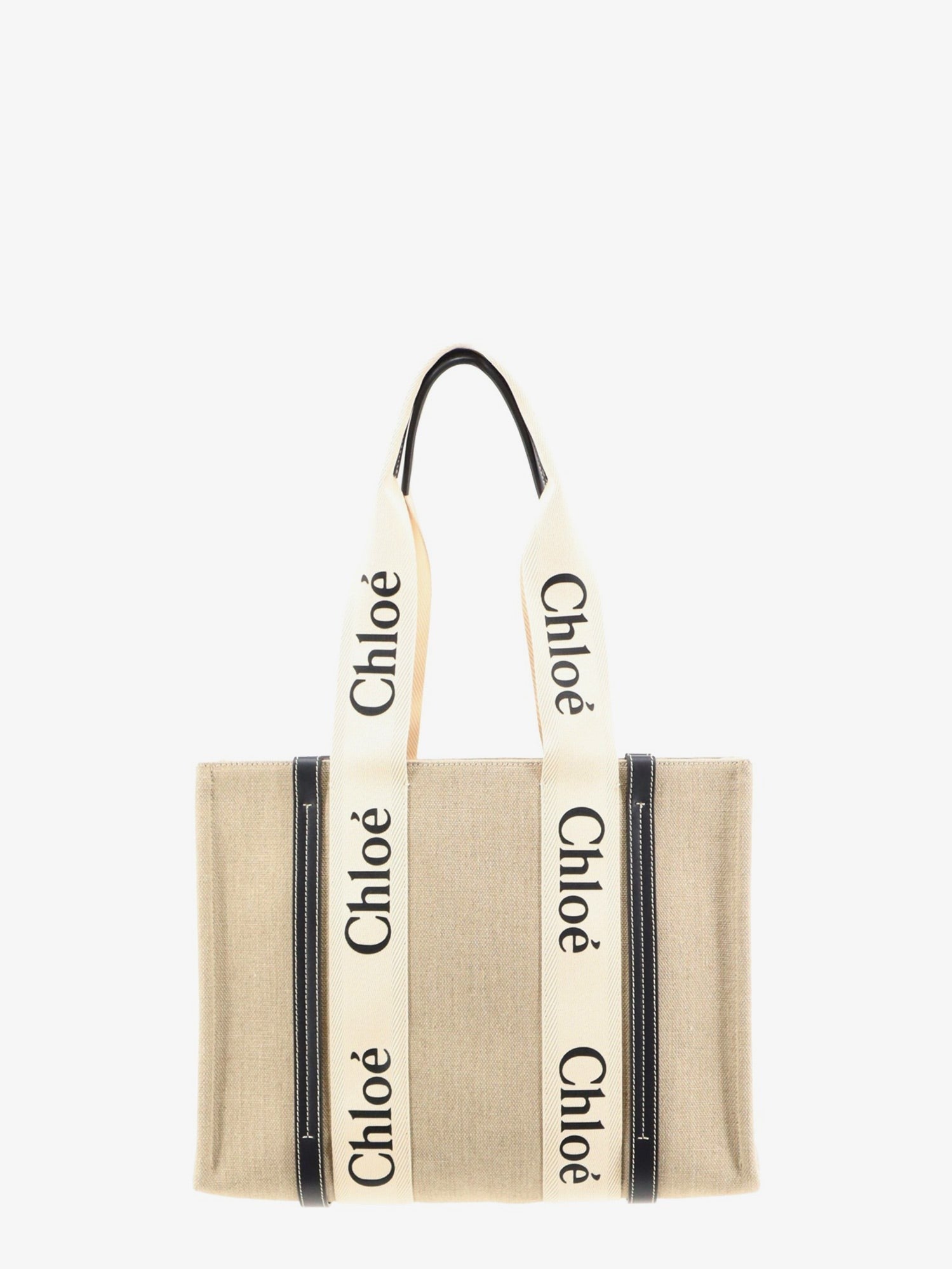 Chloé Women's Woody Linen Shoulder Bag White