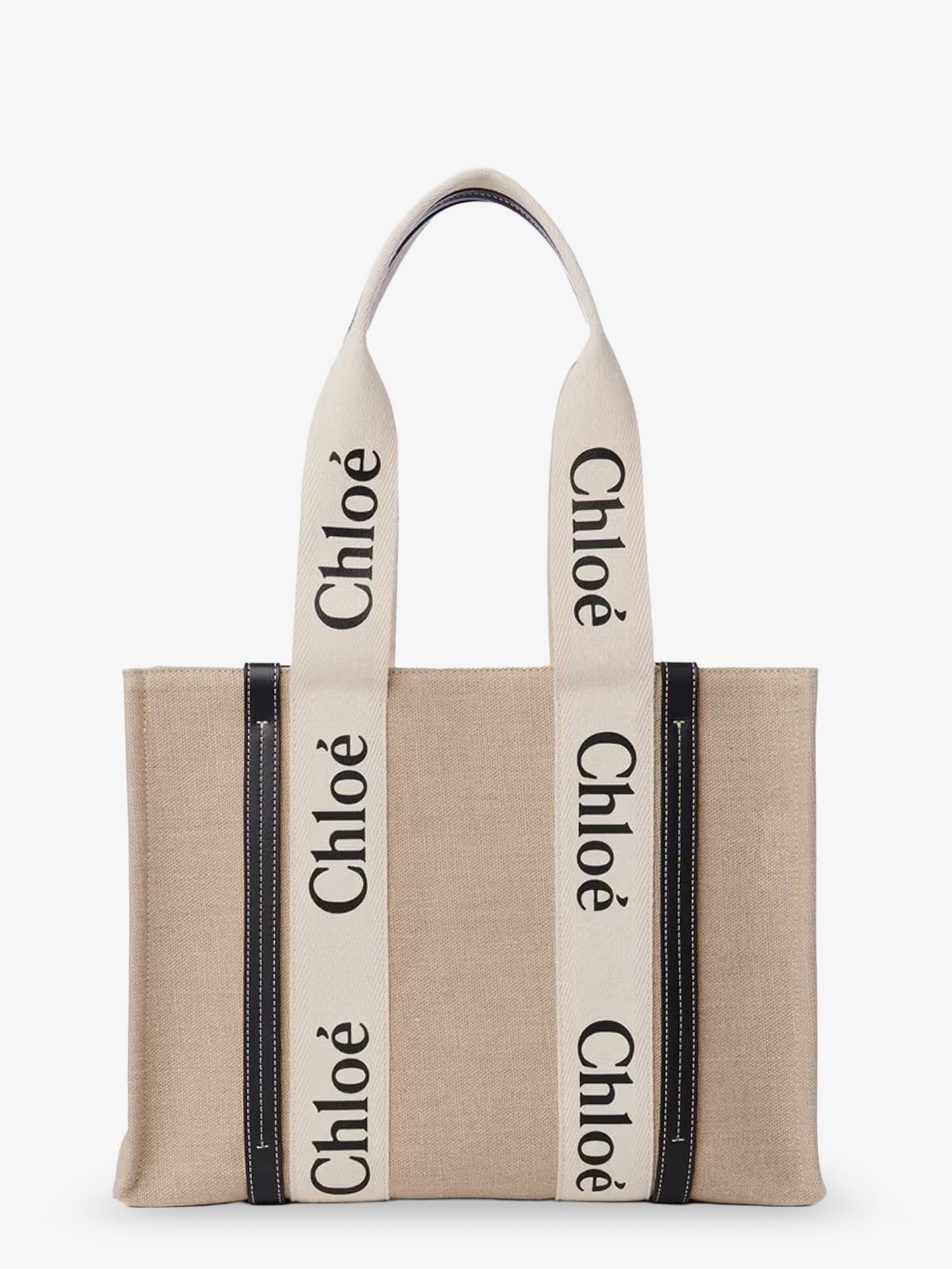 Chloé Women's Woody Linen Shoulder Bag White