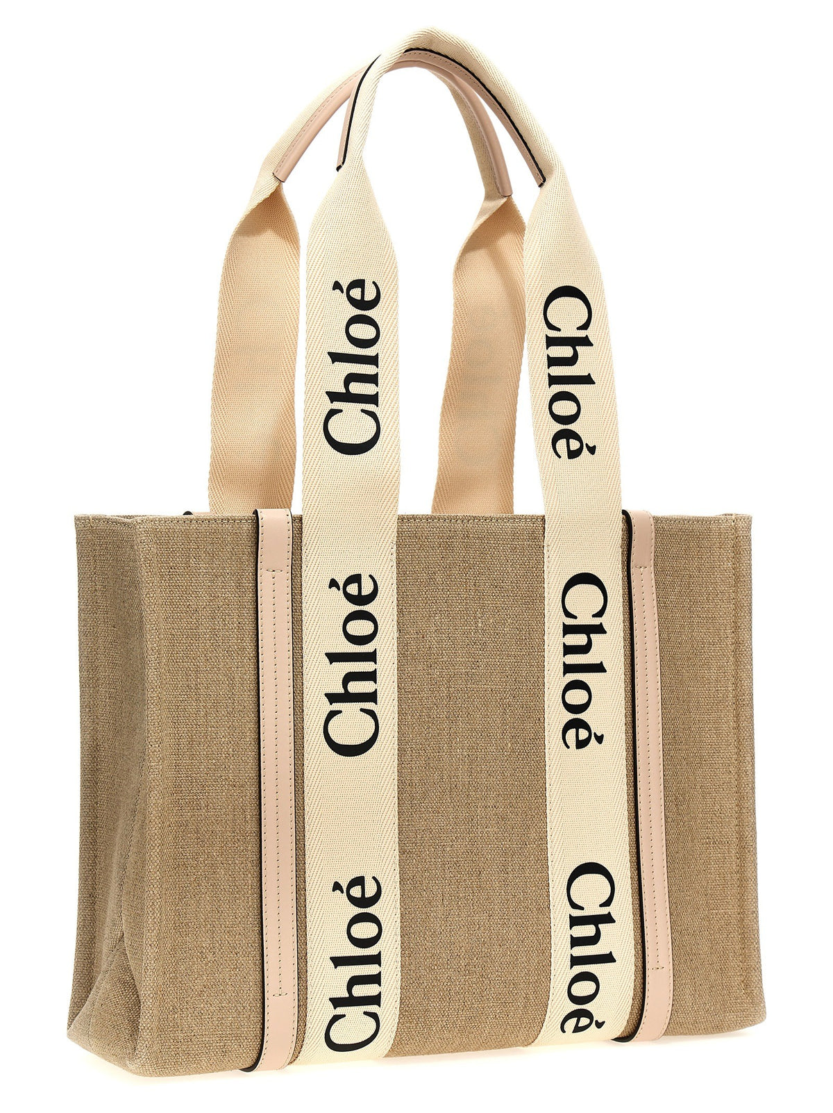 Chloé Woody Medium Shopping Bag Blue, view 2