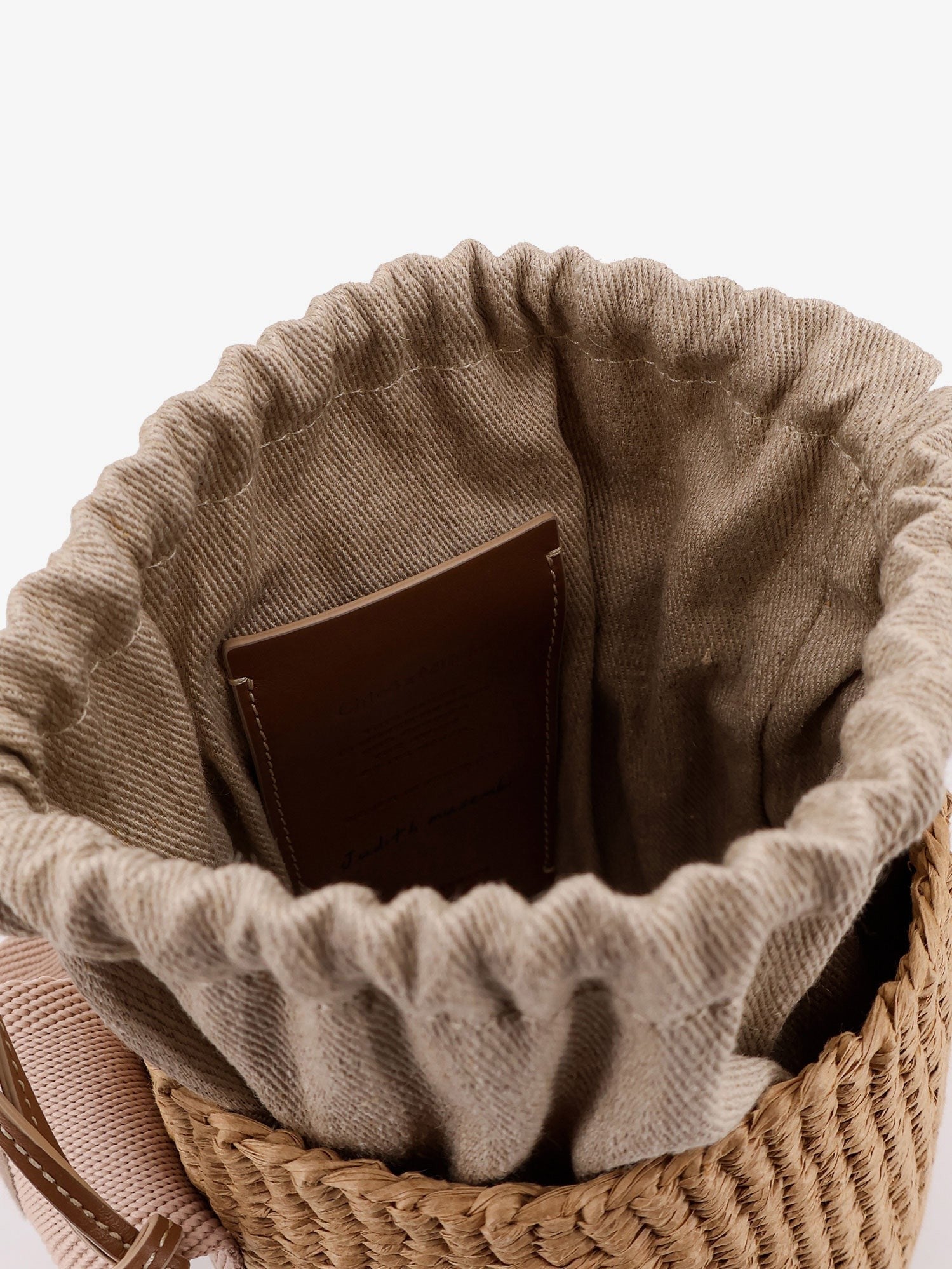 Chloé Women's Woody Raffia Bucket Bag Beige