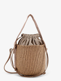 Chloé Women's Woody Raffia Bucket Bag Beige