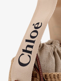 Chloé Women's Woody Raffia Bucket Bag White