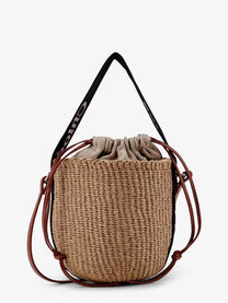 Chloé Women's Woody Raffia Bucket Bag Black