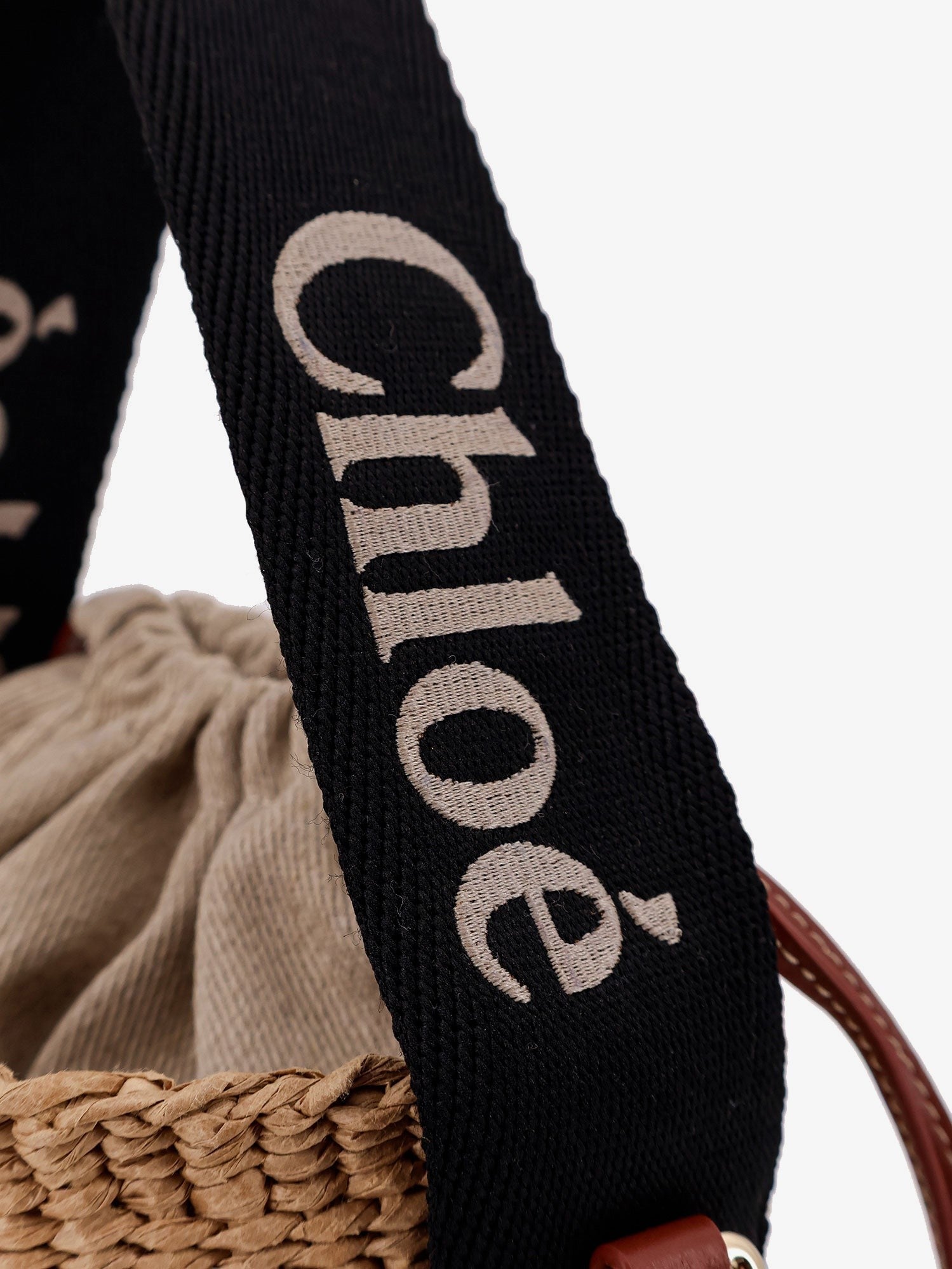Chloé Women's Woody Raffia Bucket Bag Black
