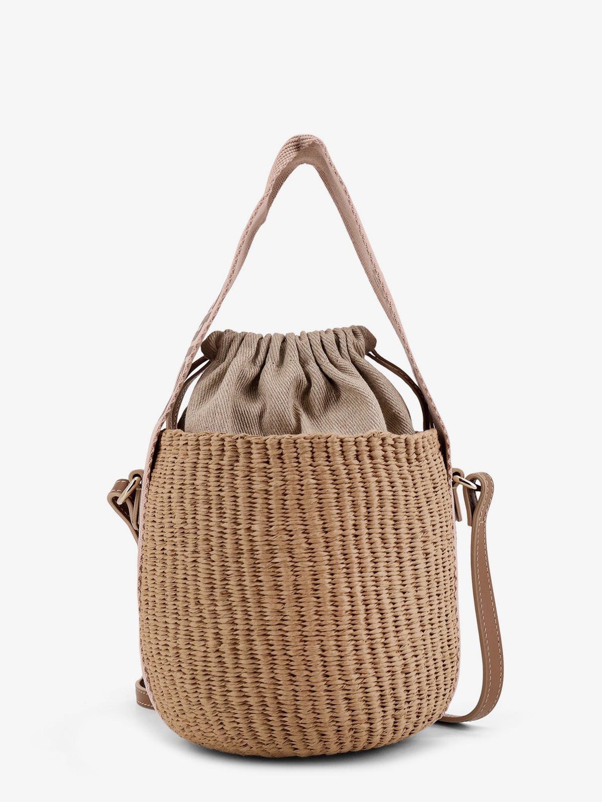 Chloé Women's Woody Raffia Bucket Bag Beige, view 2