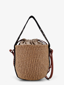 Chloé Women's Woody Raffia Bucket Bag Black