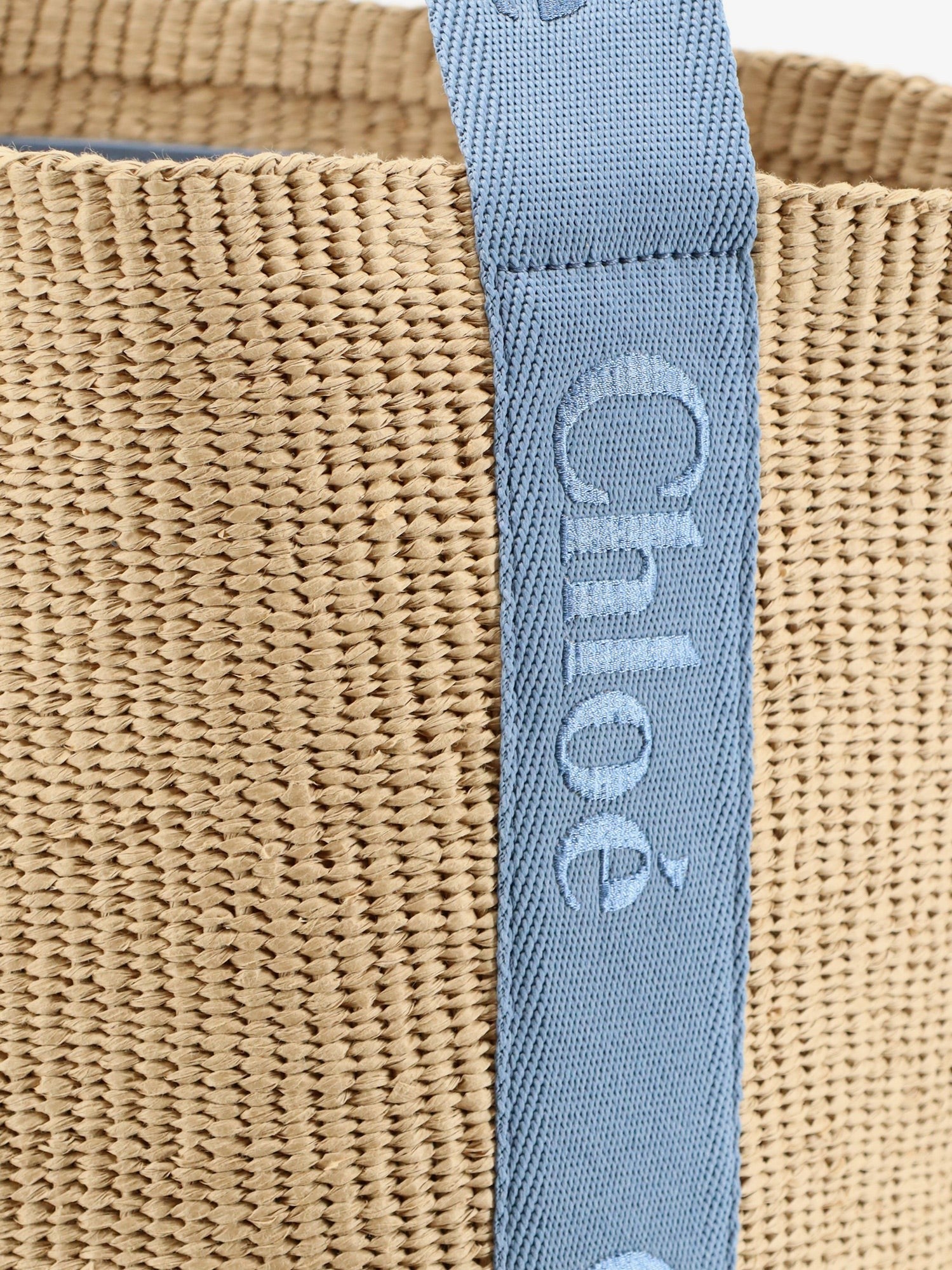 Chloé Women's Woody Raffia Shoulder Bag Blue