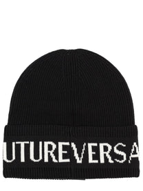 Versace Jeans Couture Men's Wool and Acrylic Beanie Black
