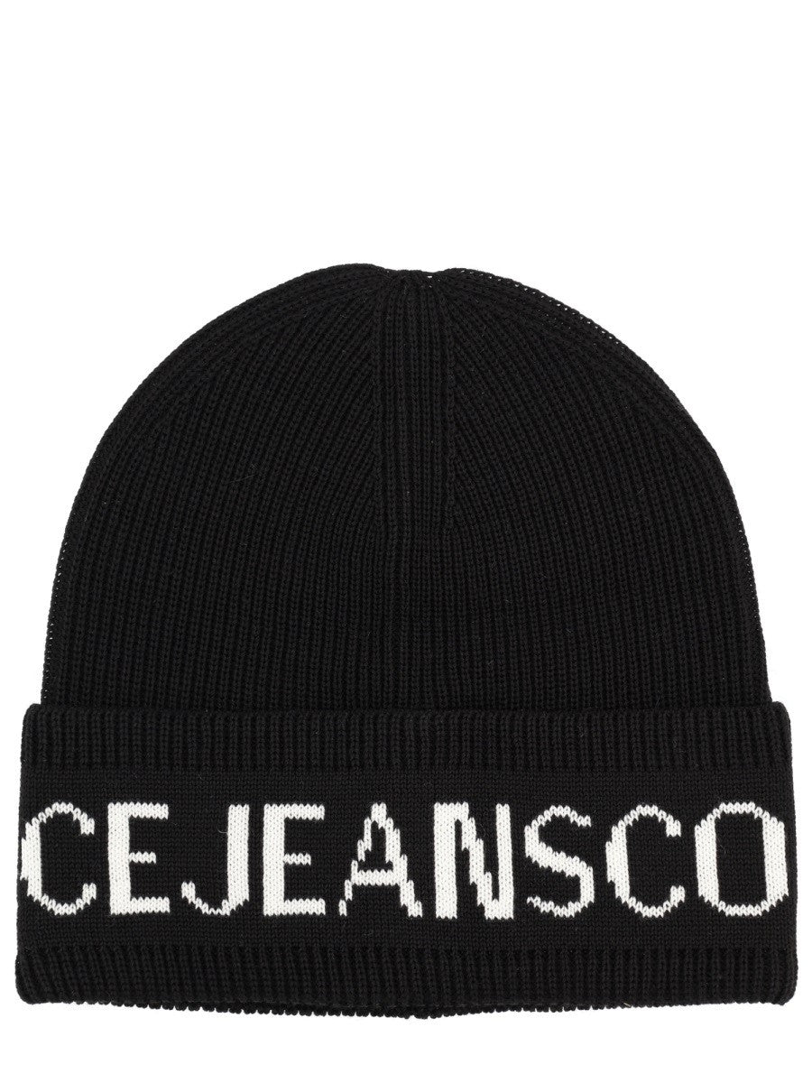 Versace Jeans Couture Men's Wool and Acrylic Beanie Black