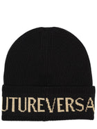 Versace Jeans Couture Men's Wool and Acrylic Beanie Black, view 2