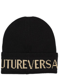 Versace Jeans Couture Men's Wool and Acrylic Beanie Black