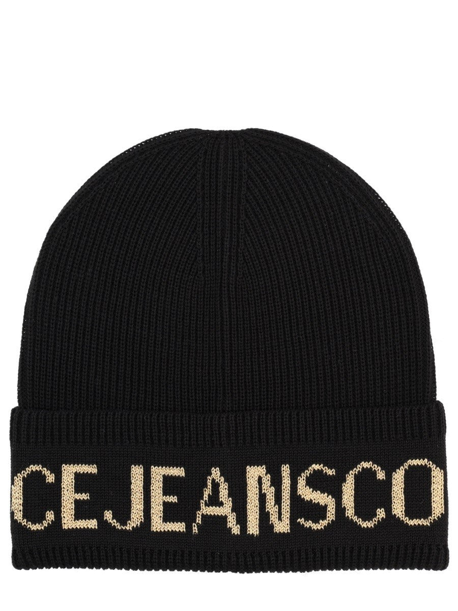 Versace Jeans Couture Men's Wool and Acrylic Beanie Black
