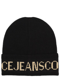 Versace Jeans Couture Men's Wool and Acrylic Beanie Black