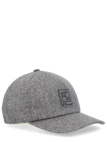 Fendi Men's Wool and Cashmere Baseball Hat Grey