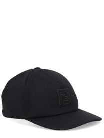 Fendi Men's Wool and Cashmere Baseball Hat Black