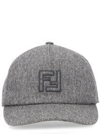 Fendi Men's Wool and Cashmere Baseball Hat Grey