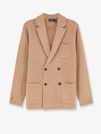 Polo Ralph Lauren Men's Wool and Cashmere Blend Cardigan Blazer Beige