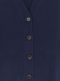 ASPESI Women's Wool and Cashmere Blend Cardigan Blue