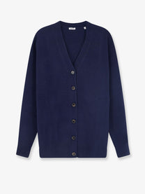 ASPESI Women's Wool and Cashmere Blend Cardigan Blue