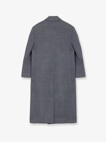 DUNST Unisex Wool and Cashmere Blend Double Breasted Coat Grey