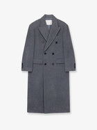 DUNST Unisex Wool and Cashmere Blend Double Breasted Coat Grey