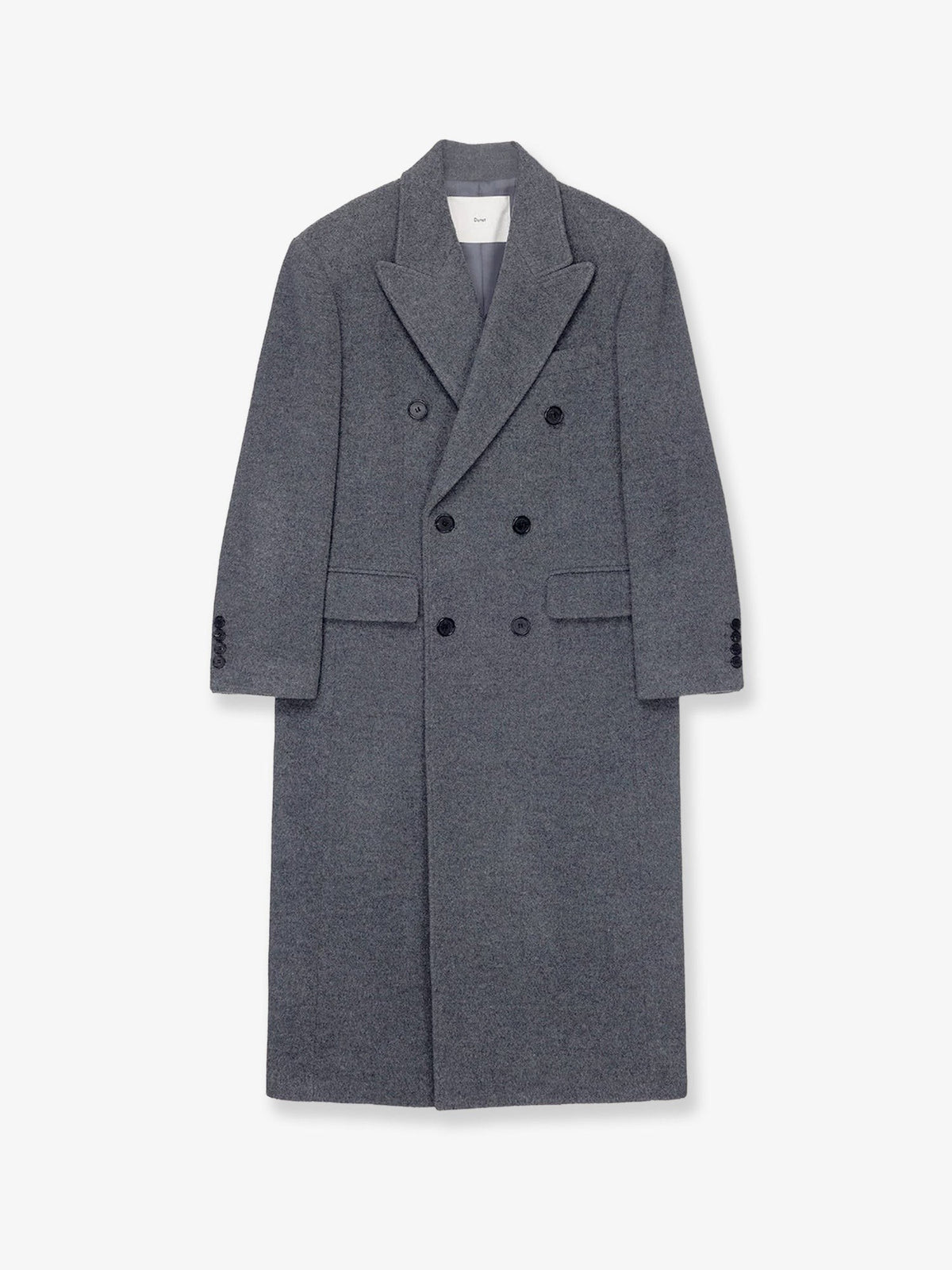 DUNST Unisex Wool and Cashmere Blend Double Breasted Coat Grey
