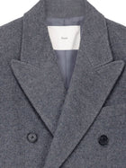 DUNST Unisex Wool and Cashmere Blend Double Breasted Coat Grey