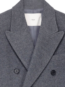 DUNST Unisex Wool and Cashmere Blend Double Breasted Coat Grey