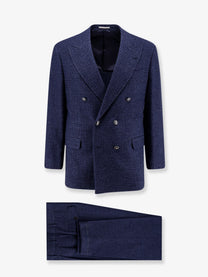 Brunello Cucinelli Men's Wool and Cashmere Blend Suit Blue
