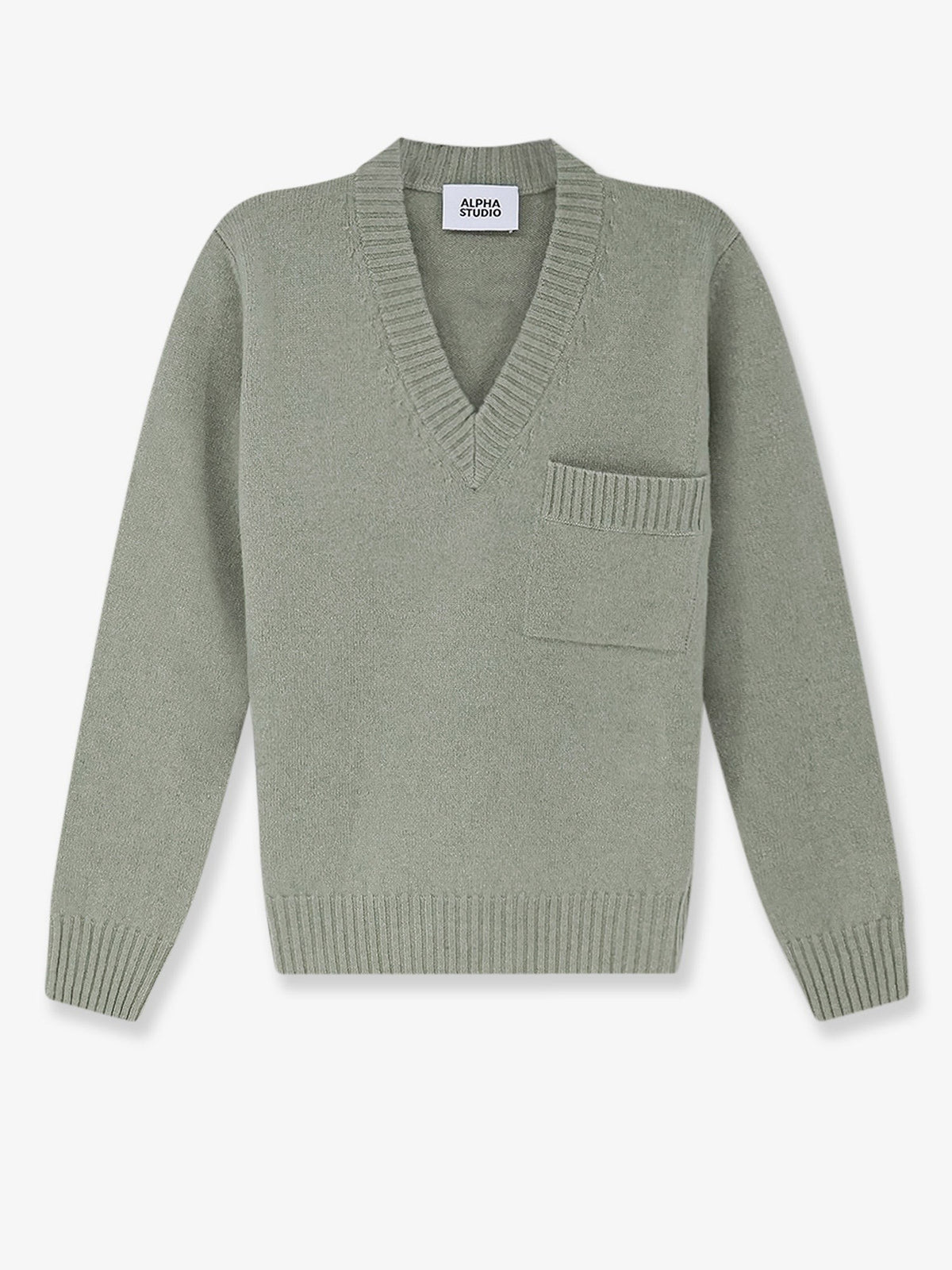 Alpha-Studio Men's Wool and Cashmere Blend Sweater SALVIA