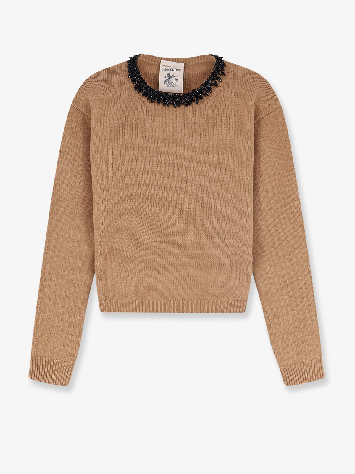 Semicouture Women's Wool and Cashmere Blend Sweater Beige