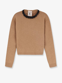 Semicouture Women's Wool and Cashmere Blend Sweater Beige