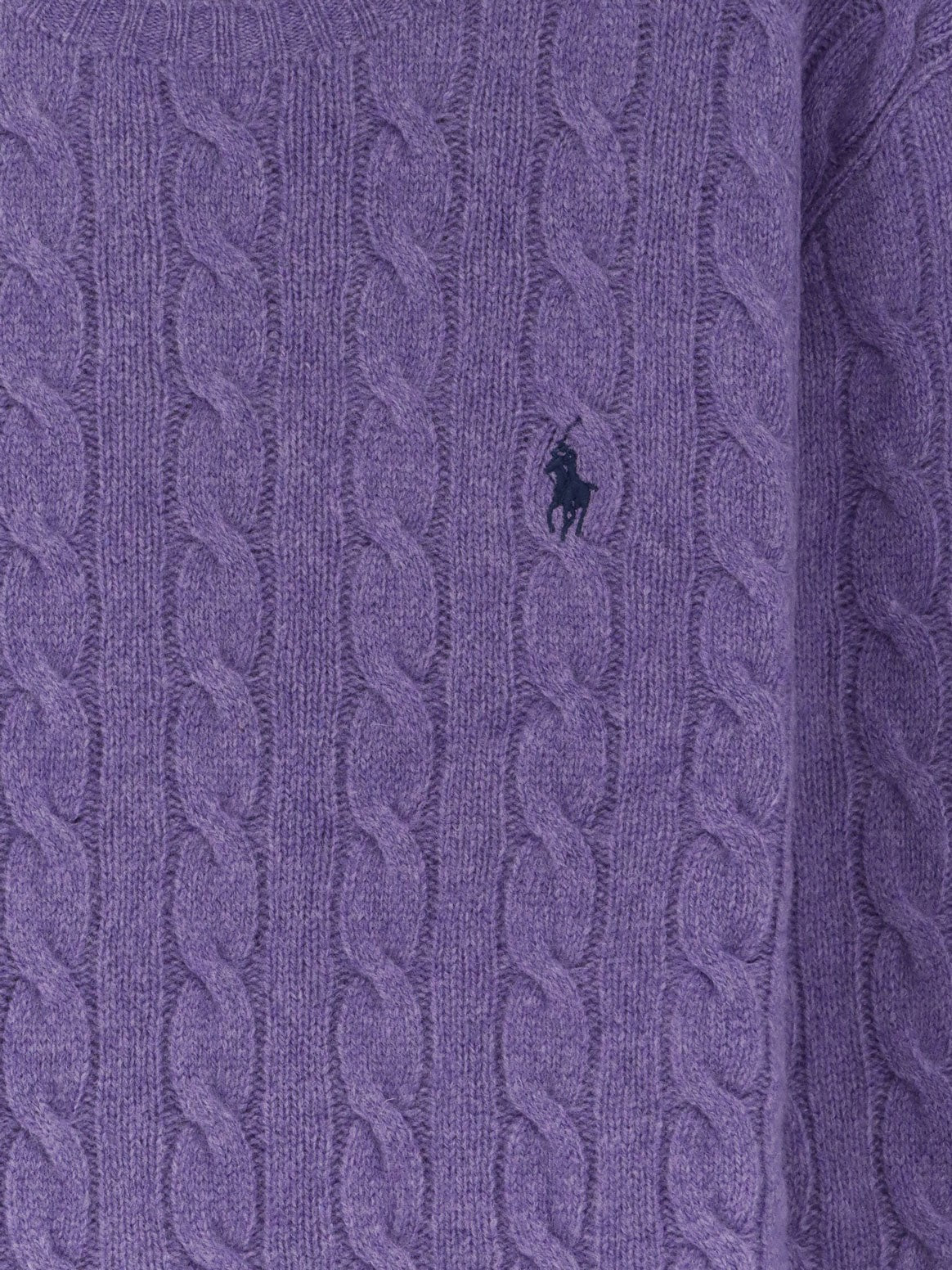 Polo Ralph Lauren Men's Wool and Cashmere Cable Knit Sweater Purple