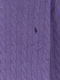 Polo Ralph Lauren Men's Wool and Cashmere Cable Knit Sweater Purple
