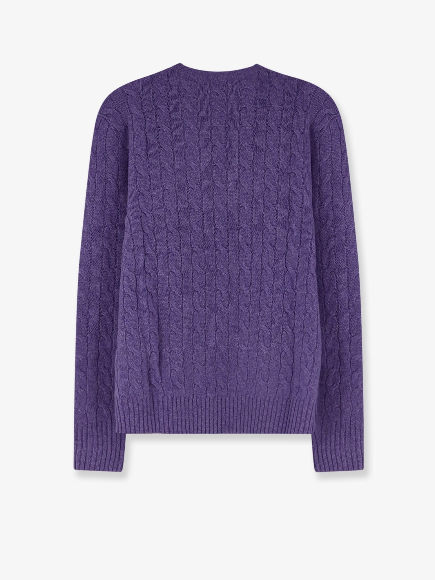 Polo Ralph Lauren Men's Wool and Cashmere Cable Knit Sweater Purple