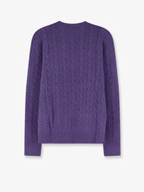 Polo Ralph Lauren Men's Wool and Cashmere Cable Knit Sweater Purple