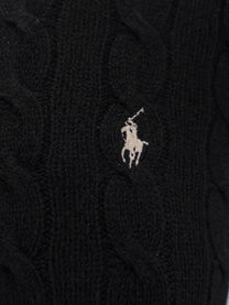 Polo Ralph Lauren Women's Wool and Cashmere Cable Knit Sweater Black, view 3