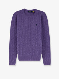 Polo Ralph Lauren Men's Wool and Cashmere Cable Knit Sweater Purple