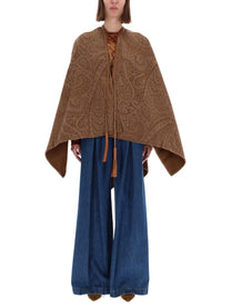 Etro Women's Wool and Cashmere Cape Brown